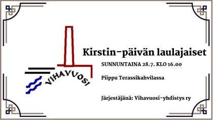 Kirstin päivän laulajaiset sunnuntaina 28.7.2024